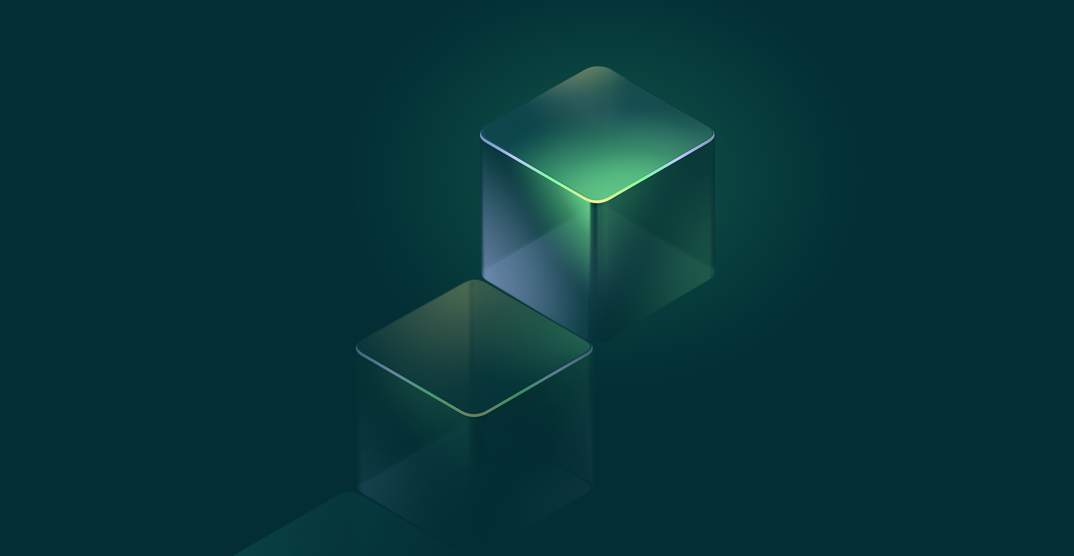 Image of three green blocks on a green background