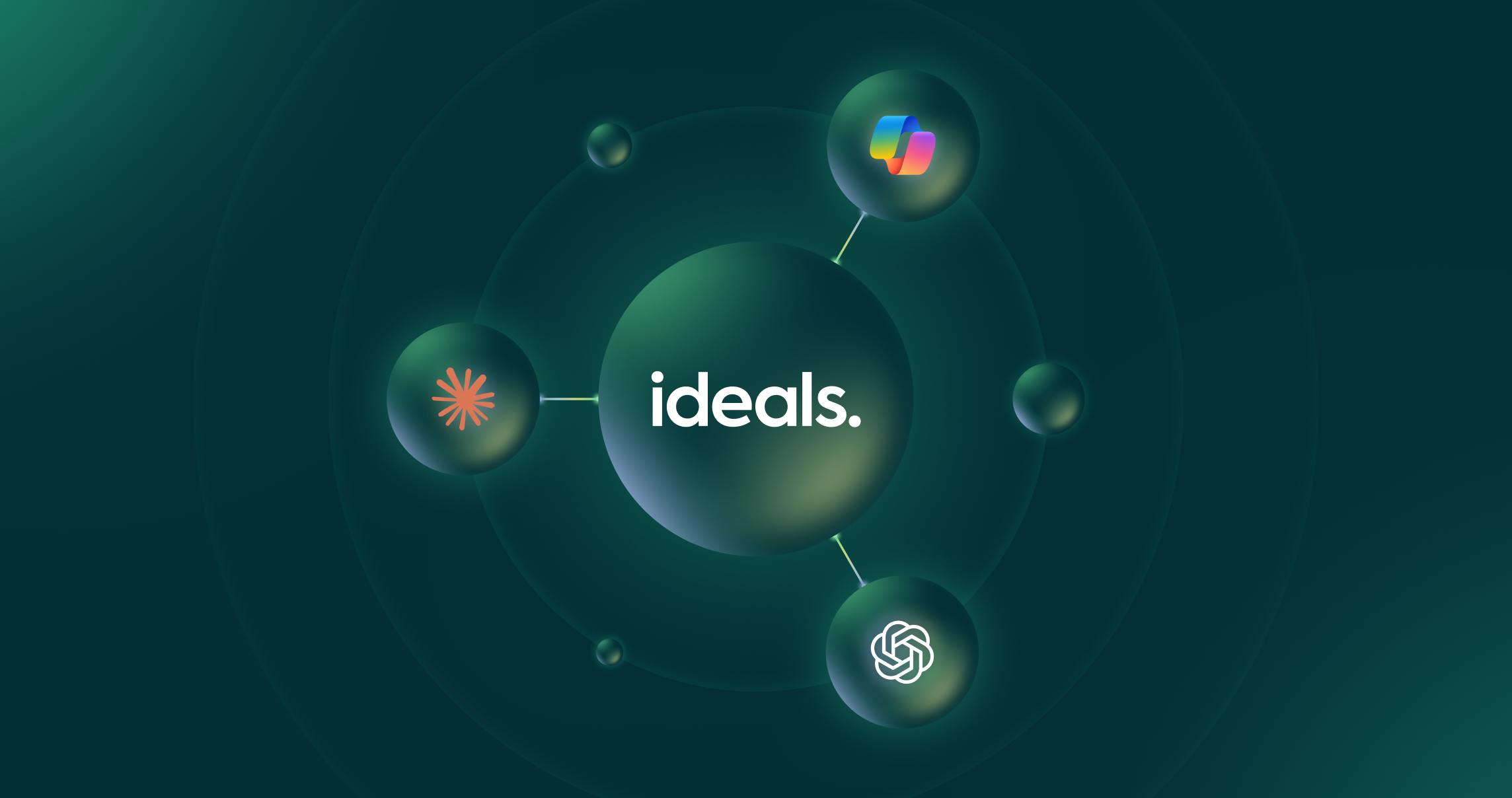Ideals logo alongside logos for Claude, ChatGPT and Copilot.