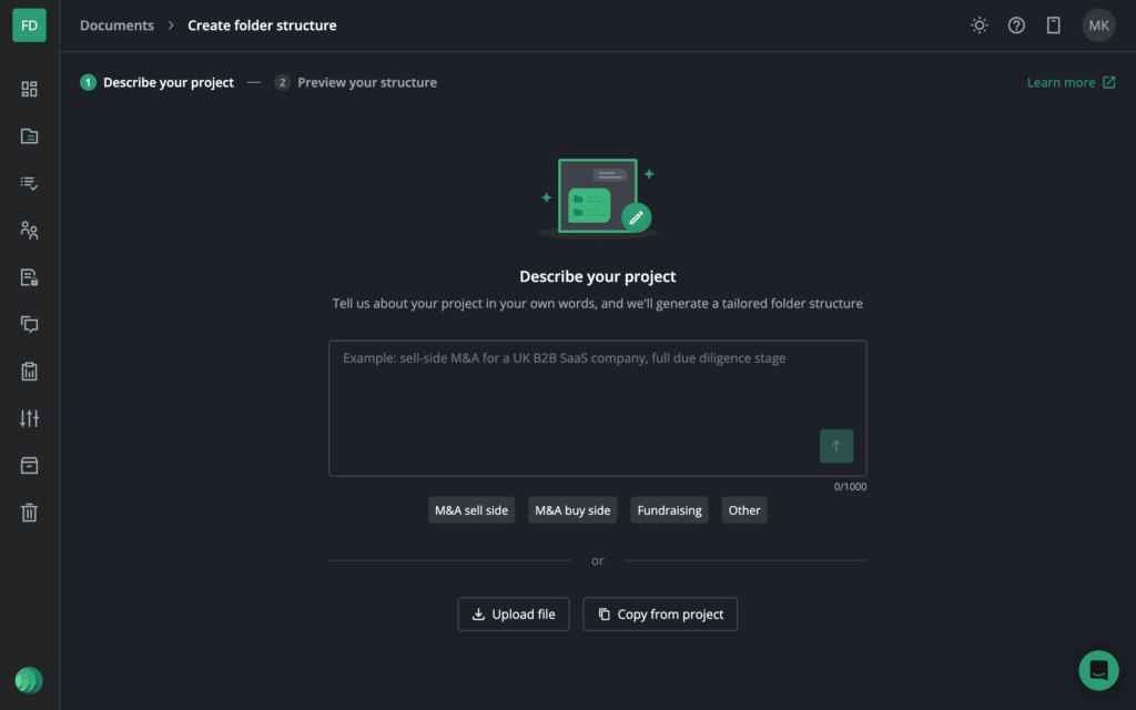 AI folder structure creation