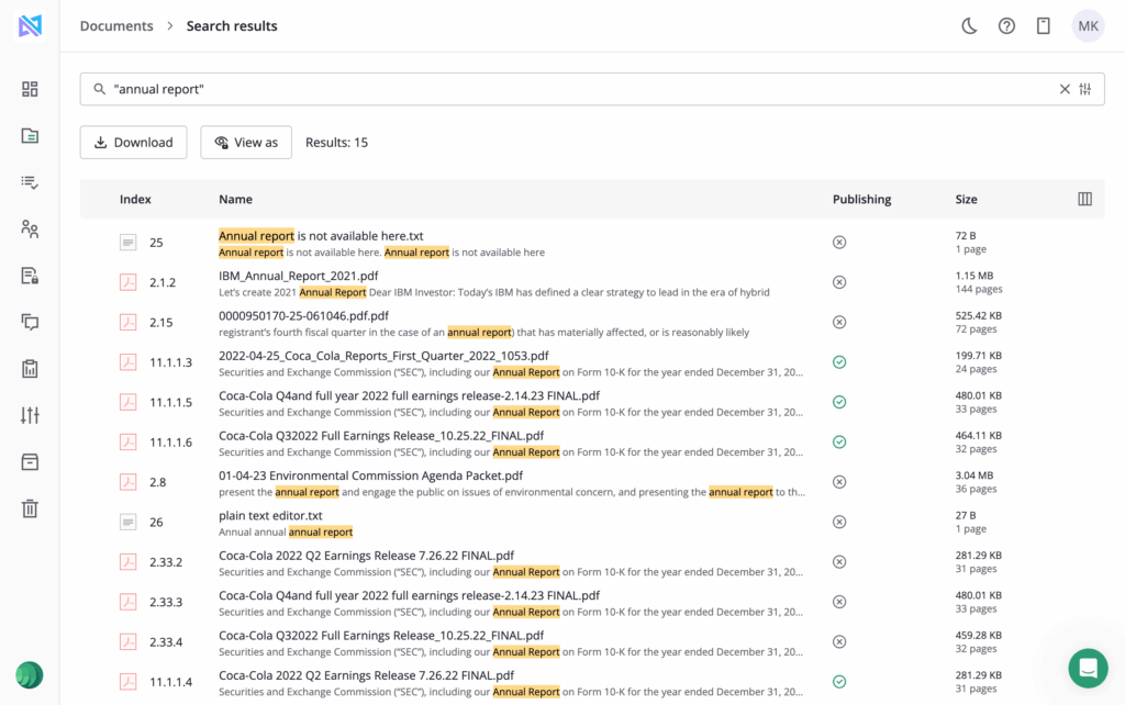 Faster document search